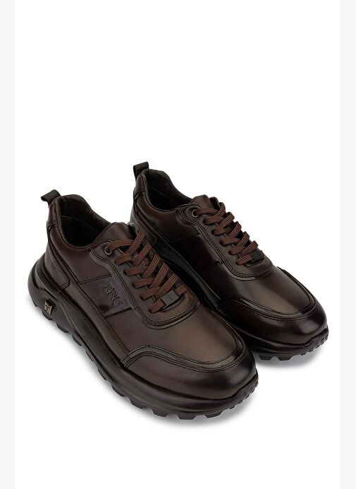 Tamer Tanca Erkek Hakiki Deri Kahverengi Sneakers & Spor Ayakkabı - Görsel 3