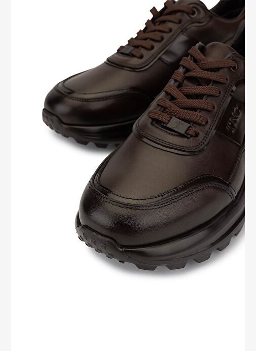 Tamer Tanca Erkek Hakiki Deri Kahverengi Sneakers & Spor Ayakkabı - Görsel 4