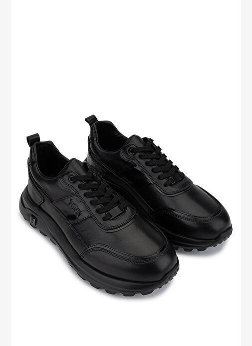 Tamer Tanca Erkek Hakiki Deri Siyah Sneakers & Spor Ayakkabı - Görsel 3