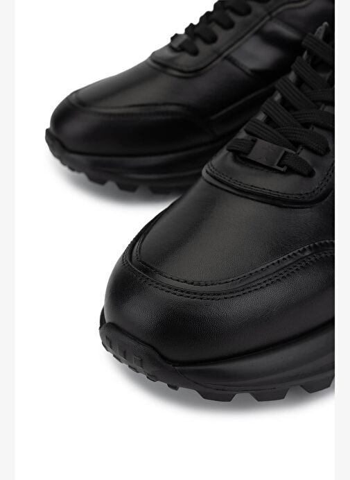 Tamer Tanca Erkek Hakiki Deri Siyah Sneakers & Spor Ayakkabı - Görsel 4