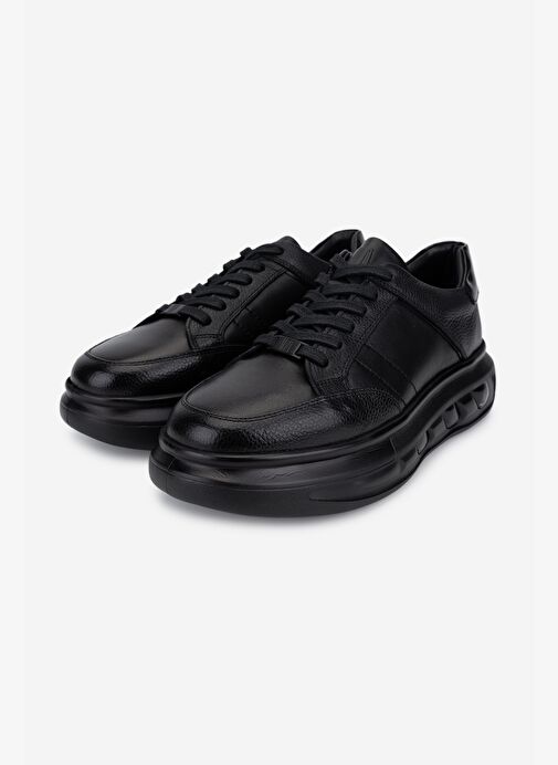 Valmenti Erkek Hakiki Deri Siyah Sneakers & Spor Ayakkabı - Görsel 6