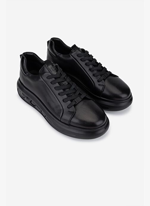 Valmenti Erkek Hakiki Deri Siyah Sneakers & Spor Ayakkabı - Görsel 3