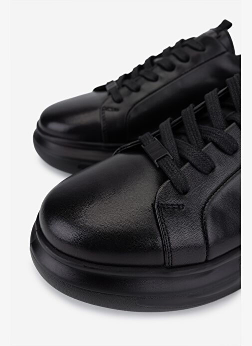 Valmenti Erkek Hakiki Deri Siyah Sneakers & Spor Ayakkabı - Görsel 4