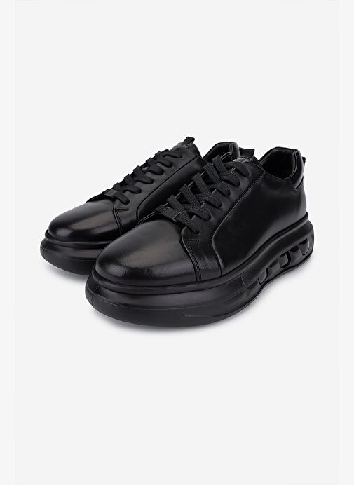 Valmenti Erkek Hakiki Deri Siyah Sneakers & Spor Ayakkabı - Görsel 6