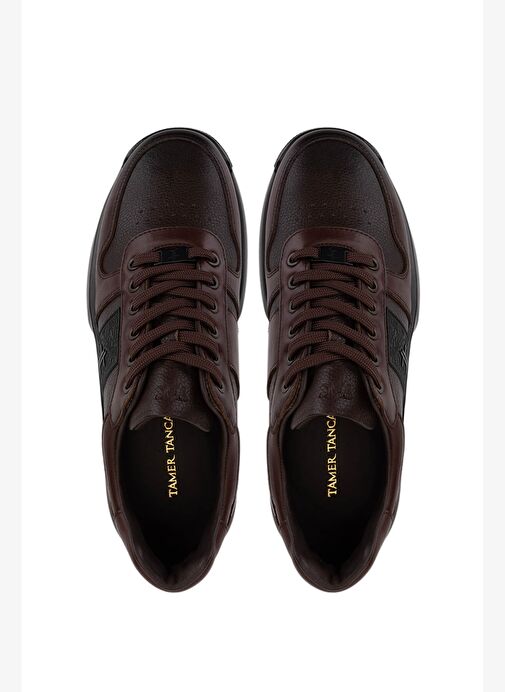 Tamer Tanca Erkek Hakiki Deri Kahverengi Sneakers & Spor Ayakkabı - Görsel 6