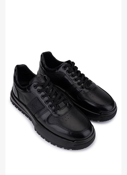 Tamer Tanca Erkek Hakiki Deri Siyah Sneakers & Spor Ayakkabı - Görsel 3
