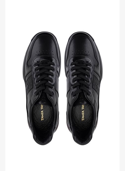 Tamer Tanca Erkek Hakiki Deri Siyah Sneakers & Spor Ayakkabı - Görsel 6