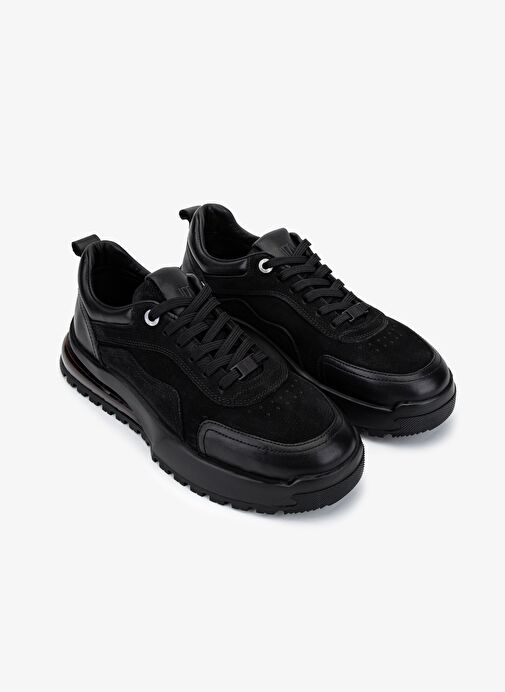 Valmenti Erkek Hakiki Deri Siyah Sneakers & Spor Ayakkabı - Görsel 3