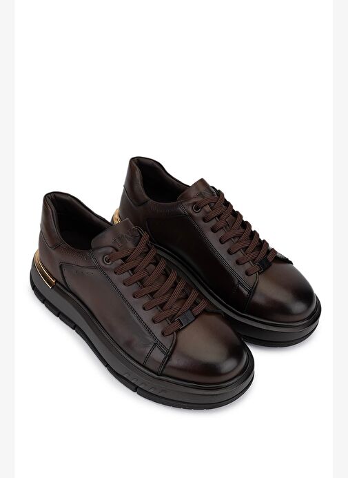 Tamer Tanca Erkek Hakiki Deri Kahverengi Sneakers & Spor Ayakkabı - Görsel 3