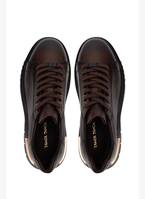 Tamer Tanca Erkek Hakiki Deri Kahverengi Sneakers & Spor Ayakkabı - Görsel 6