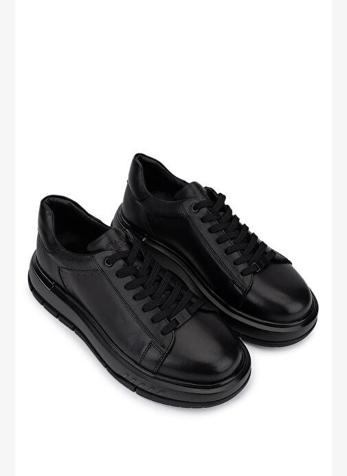 Tamer Tanca Erkek Hakiki Deri Siyah Sneakers & Spor Ayakkabı - Görsel 3