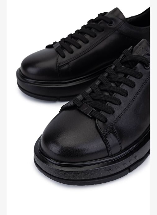 Tamer Tanca Erkek Hakiki Deri Siyah Sneakers & Spor Ayakkabı - Görsel 4