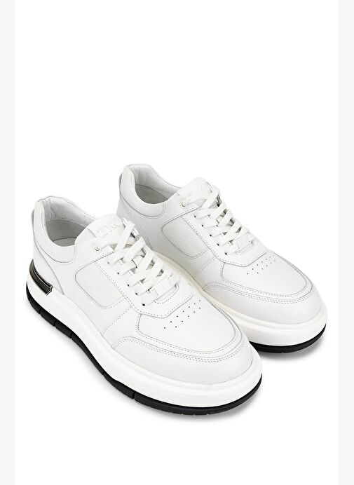 Tamer Tanca Erkek Hakiki Deri Beyaz Sneakers & Spor Ayakkabı - Görsel 3