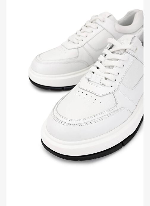 Tamer Tanca Erkek Hakiki Deri Beyaz Sneakers & Spor Ayakkabı - Görsel 4
