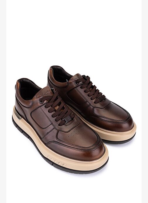 Tamer Tanca Erkek Hakiki Deri Taba Sneakers & Spor Ayakkabı - Görsel 3