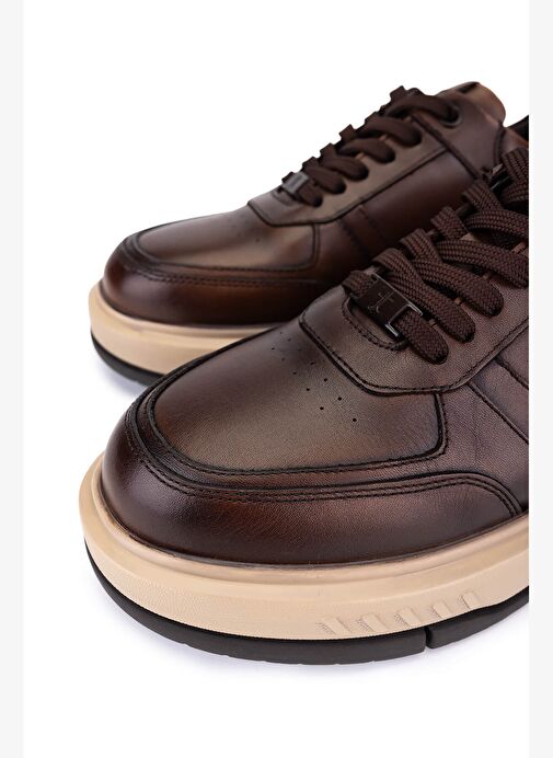 Tamer Tanca Erkek Hakiki Deri Taba Sneakers & Spor Ayakkabı - Görsel 4