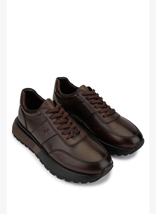 Tamer Tanca Erkek Hakiki Deri Kahverengi Sneakers & Spor Ayakkabı - Görsel 3