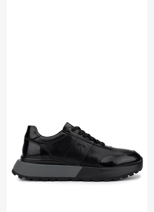 Tamer Tanca Erkek Hakiki Deri Siyah Açma Sneakers & Spor Ayakkabı - Görsel 2