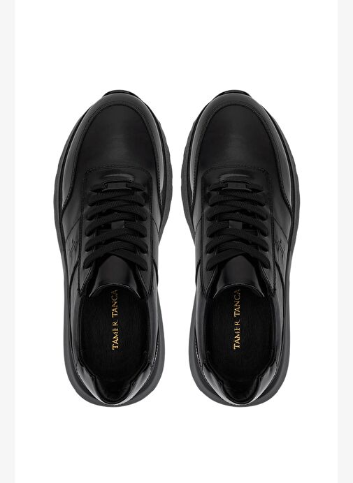 Tamer Tanca Erkek Hakiki Deri Siyah Açma Sneakers & Spor Ayakkabı - Görsel 6