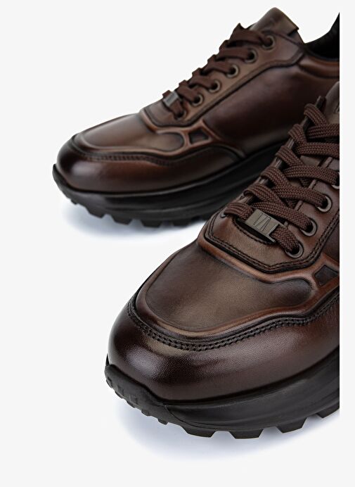 Valmenti Erkek Hakiki Deri Kahverengi Sneakers & Spor Ayakkabı - Görsel 4