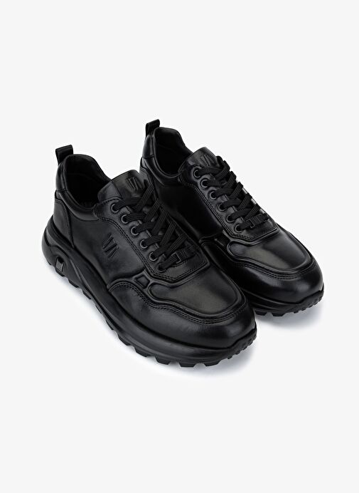 Valmenti Erkek Hakiki Deri Siyah Sneakers & Spor Ayakkabı - Görsel 3