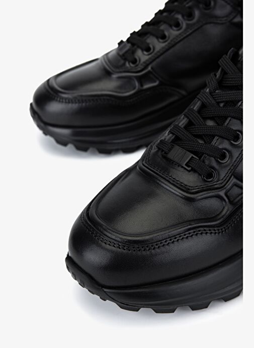 Valmenti Erkek Hakiki Deri Siyah Sneakers & Spor Ayakkabı - Görsel 4