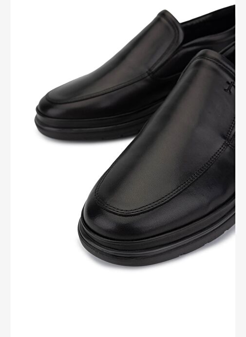 Tamer Tanca Erkek Hakiki Deri Siyah Casual Ayakkabı - Görsel 4