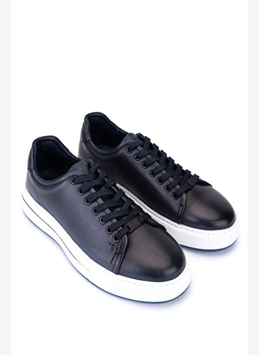 Tamer Tanca Erkek Hakiki Deri Lacivert Sneakers & Spor Ayakkabı - Görsel 3