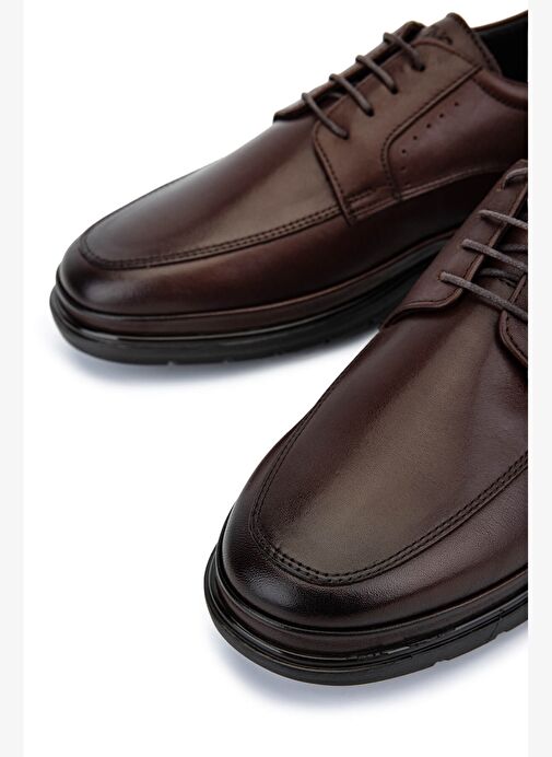 Tamer Tanca Erkek Hakiki Deri Kahverengi Klasik Ayakkabı - Görsel 5