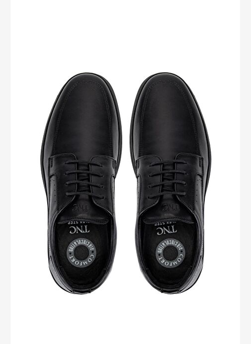 Tamer Tanca Erkek Hakiki Deri Siyah Klasik Ayakkabı - Görsel 6