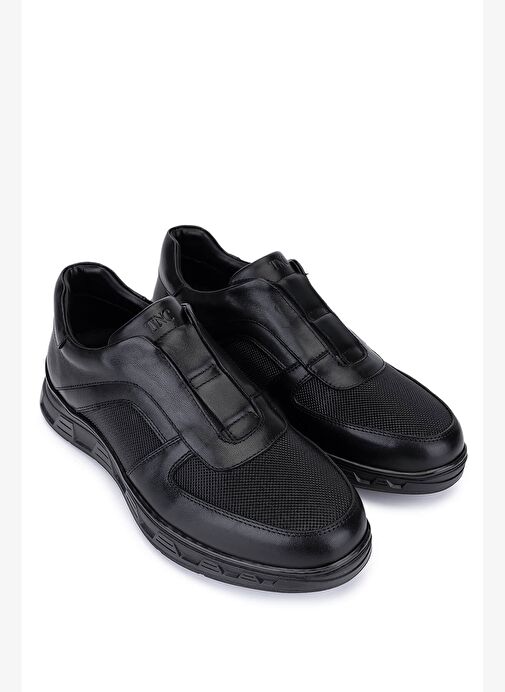 Tamer Tanca Erkek Hakiki Deri Siyah Sneakers & Spor Bot - Görsel 3