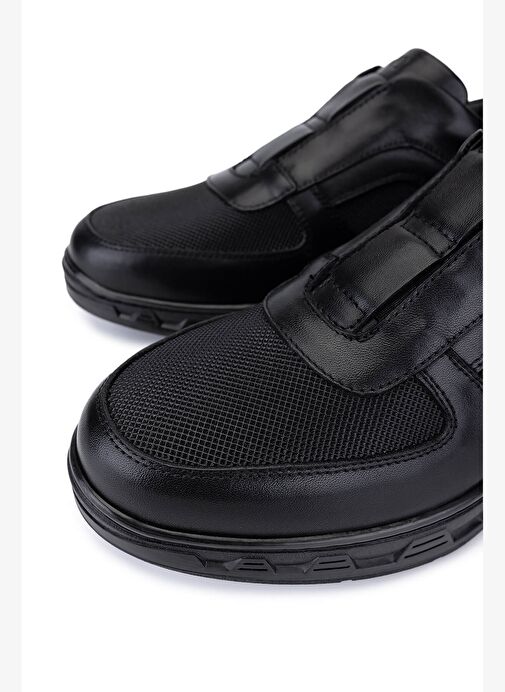Tamer Tanca Erkek Hakiki Deri Siyah Sneakers & Spor Bot - Görsel 4