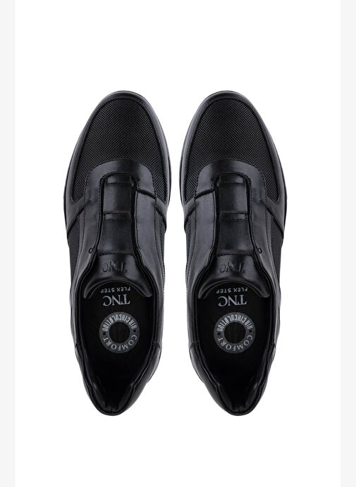 Tamer Tanca Erkek Hakiki Deri Siyah Sneakers & Spor Bot - Görsel 6