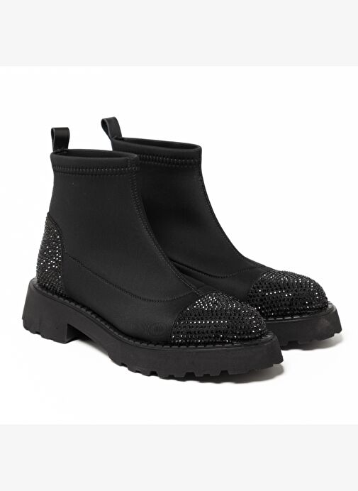 Kadın Bot GTN-24565 John May Siyah Strec Siyah Taş - Görsel 4