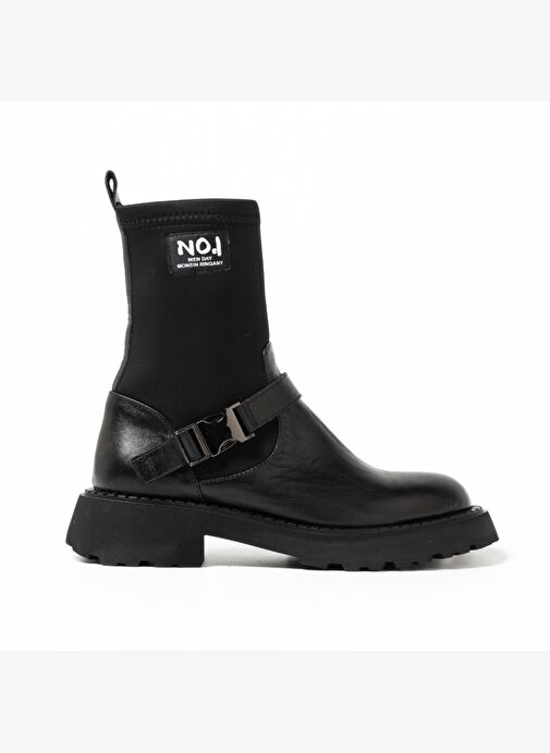 Kadın Bot GTN-24580 John May Siyah Deri-Siyah Strec - Görsel 2