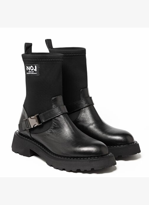 Kadın Bot GTN-24580 John May Siyah Deri-Siyah Strec - Görsel 4