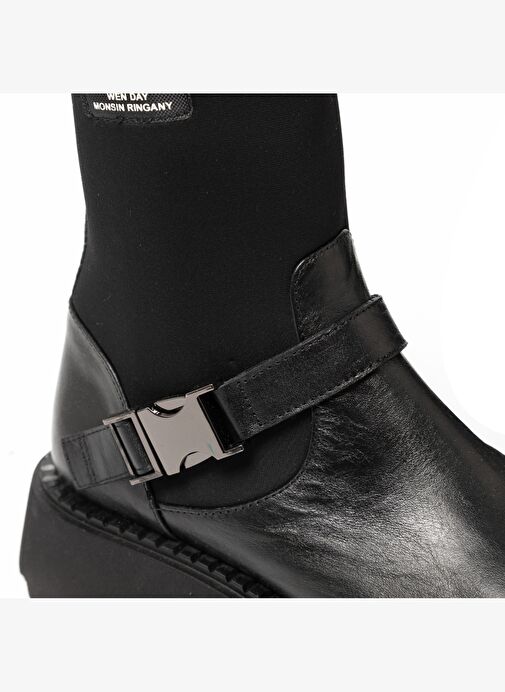 Kadın Bot GTN-24580 John May Siyah Deri-Siyah Strec - Görsel 8