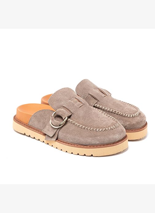 Kadın Terlik RC-26Y-180-59084 John May Bej Süet 17 - Görsel 4