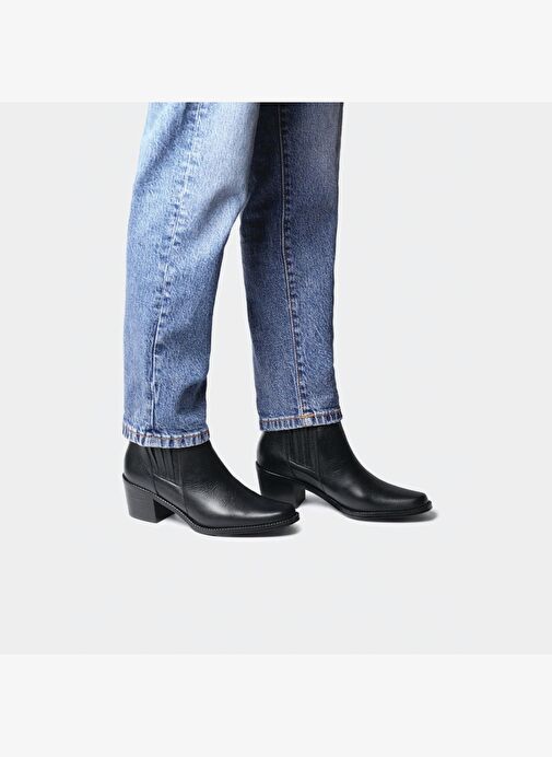 Kadın Bot UTIEL Toni Pons LEATHER COWBOY ANKLE BOOTS WITH HEEL - Görsel 3