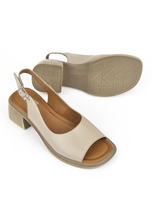 Ziya, Kadın Hakiki Deri Topuklu Sandalet 151992Z8004 Buz - Görsel 3
