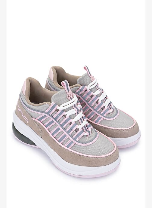 Fornarina Kadın Deri & Tekstil Bej/Pembe Sneakers & Spor Ayakkabı - Görsel 3