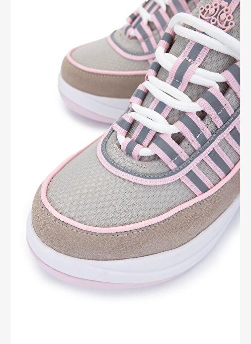 Fornarina Kadın Deri & Tekstil Bej/Pembe Sneakers & Spor Ayakkabı - Görsel 4