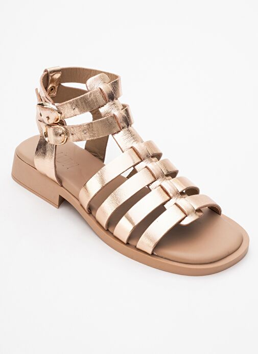 FRADE Rose Kristal Hakiki Deri Kadın Sandalet - Görsel 4