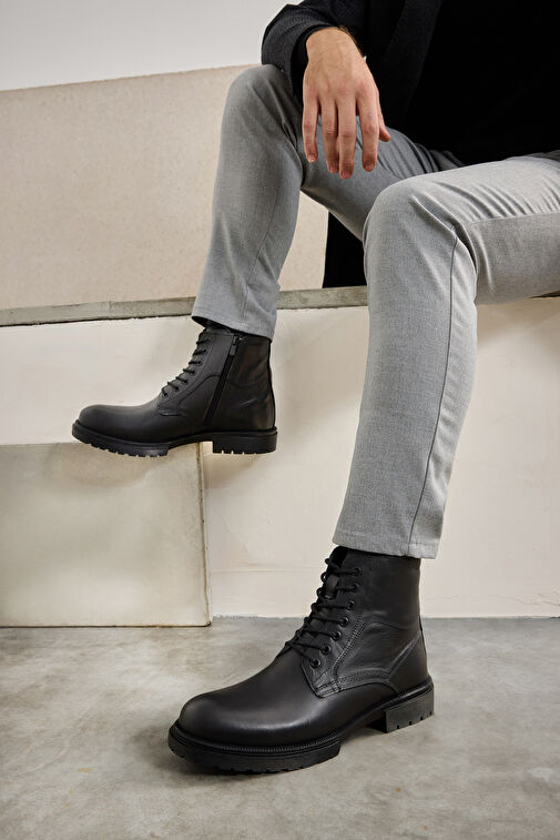 Ziya, Erkek Hakiki Deri Bot 143423Z2106 Siyah - Görsel 2