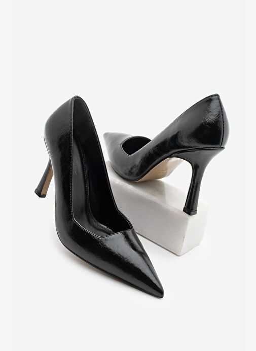 Kadın Stiletto Sivri Burun Klasik Topuklu Ayakkabı Zarte Siyah - Görsel 4
