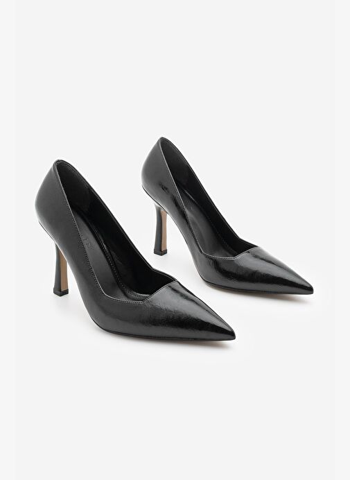 Kadın Stiletto Sivri Burun Klasik Topuklu Ayakkabı Zarte Siyah - Görsel 3
