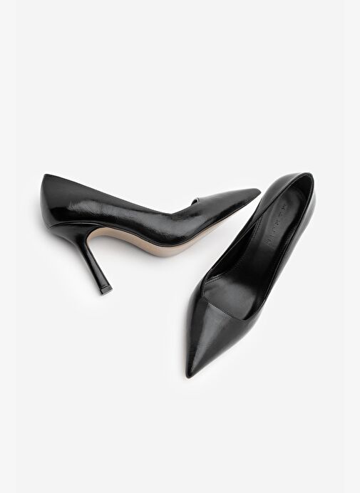 Kadın Stiletto Sivri Burun Klasik Topuklu Ayakkabı Zarte Siyah - Görsel 8