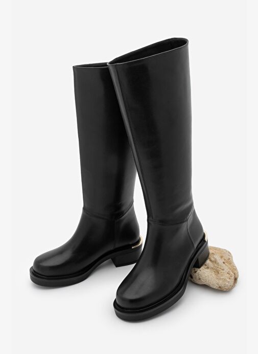 Marjin Marjin Kadın Fermuarsız Günlük Çizme Naves Siyah Bot | Boyner Siyah - 2. görsel
