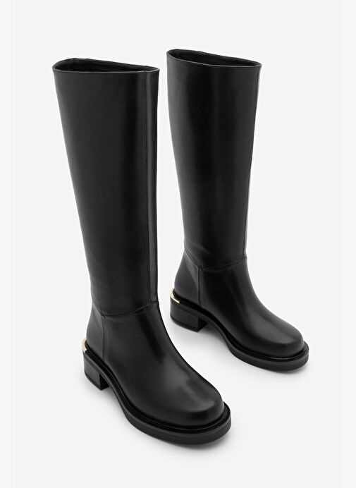 Marjin Marjin Kadın Fermuarsız Günlük Çizme Naves Siyah Bot | Boyner Siyah - 4. görsel