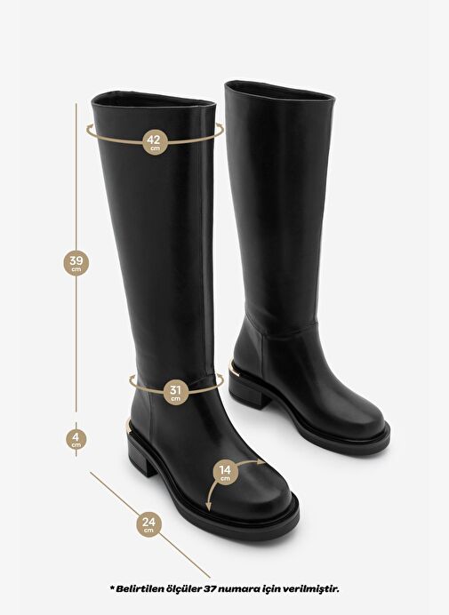 Marjin Marjin Kadın Fermuarsız Günlük Çizme Naves Siyah Bot | Boyner Siyah - 8. görsel